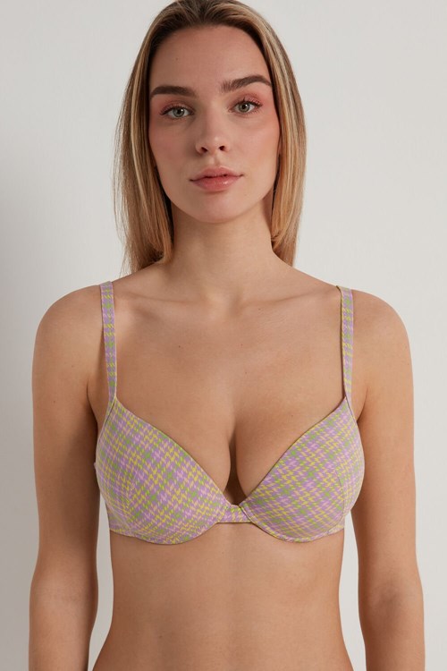 Tezenis Athens Printed Push-Up Bra Kolorowe | 0179-ASVTC