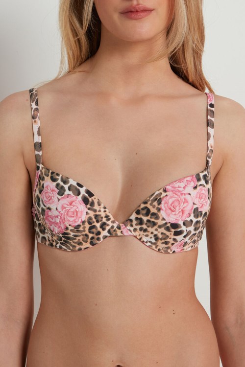 Tezenis Athens Printed Push-Up Bra Różowe | 2346-JECBZ