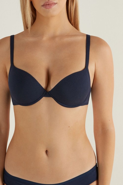 Tezenis Athens Push-Up Bra in Bawełniane Niebieskie Niebieskie | 9157-TXBGA