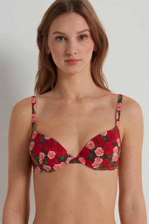 Tezenis Athens Push-Up Bra in Microfiber Czerwone Różowe | 6425-MGYRP