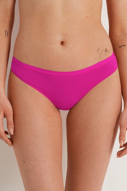 Tezenis Bawełniane G String Różowe Ciemny | 4703-RGPDN