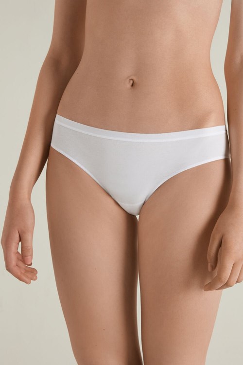 Tezenis Bawełniane Panties Białe Białe | 4931-CIKNL