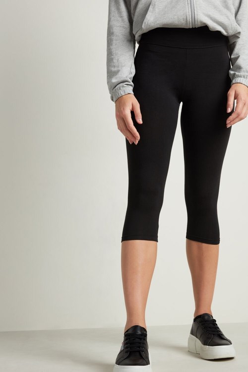 Tezenis Capri Leggings Czarne Czarne | 8162-MXAKI