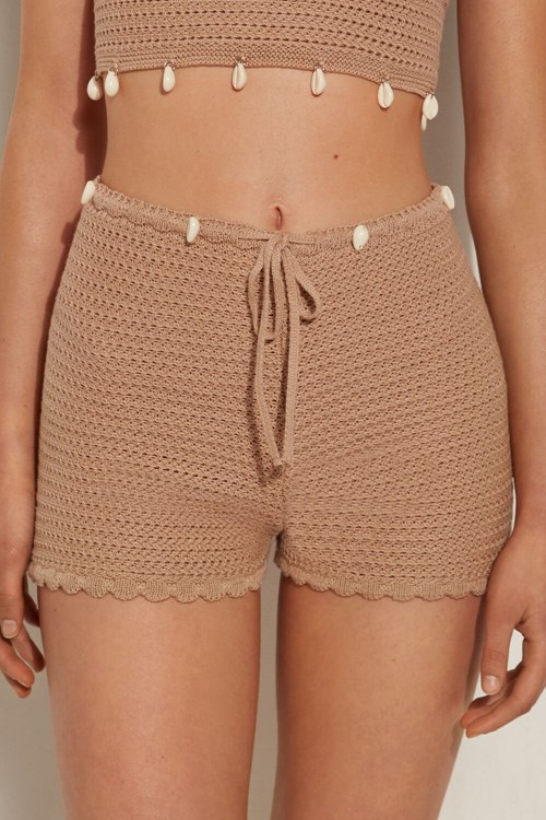 Tezenis Crocheted Shorts with Shells Nude Nude Sand 557v | 9138-FHQZJ