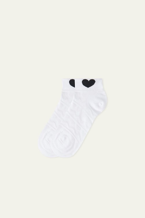 Tezenis Fancy No Show Socks Białe | 1809-QNPLB