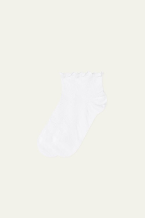 Tezenis Fancy No Show Socks Białe | 5341-MNKTA