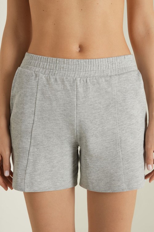 Tezenis Fleece Shorts with Pockets Szare Głęboka | 0926-MXJDR