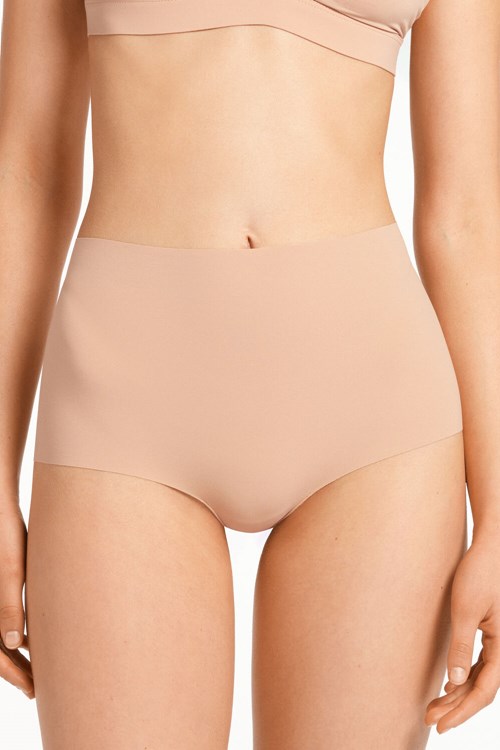 Tezenis High-Waisted Raw-Cut Microfiber Hipsters Nude Natural Blush 1905 | 7531-EYHFP