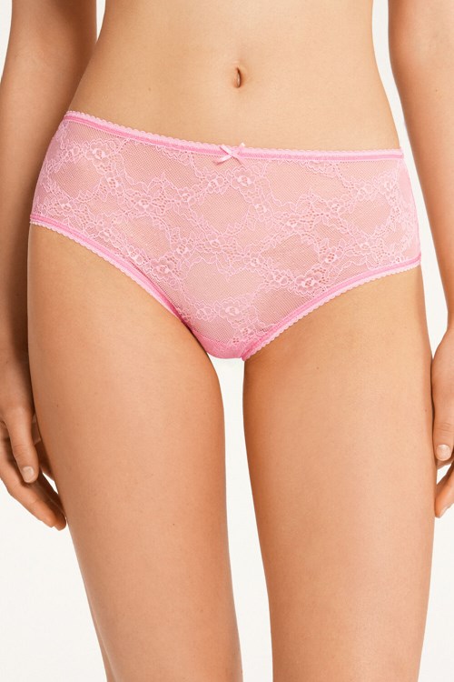 Tezenis Koronkowe Boyshorts Różowe Różowe | 8427-PWSQX