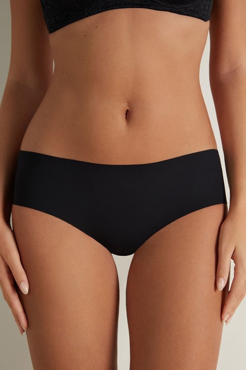 Tezenis Laser-Cut Microfiber Recycled Koronkowe Brazilian Panties Czarne Czarne | 3275-FOYQI