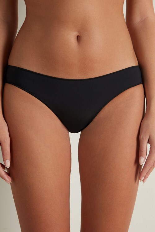 Tezenis Microfiber Panties Czarne Czarne | 0314-XYLEP