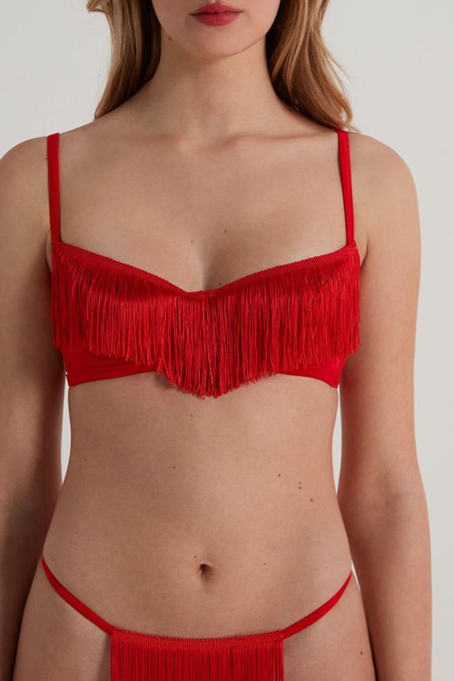 Tezenis My Valentine Demi-Cup Bra Czerwone Czerwone | 0748-XVAKR