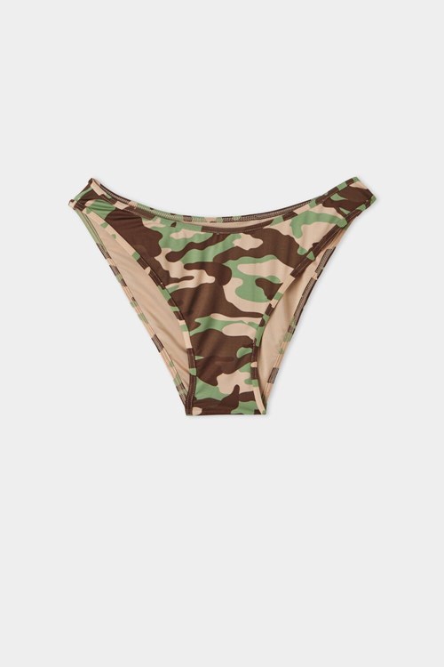 Tezenis New Camo Family High-Cut Bikini Bottoms Kolorowe Camo | 4970-ZSGXE