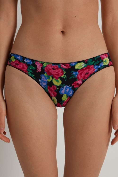 Tezenis Panties in Printed Microfiber Czarne | 1408-OGRFS