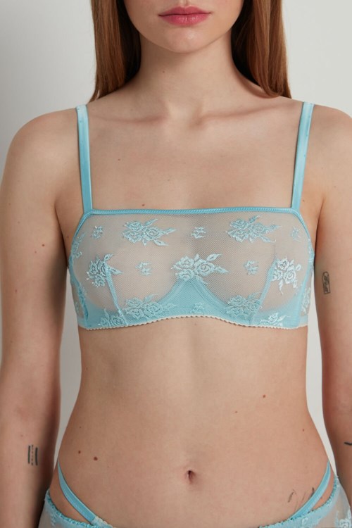 Tezenis Paradise Koronkowe Bandeau Balconette Bra Głęboka Niebieskie Głęboka Niebieskie | 9364-XCMHY