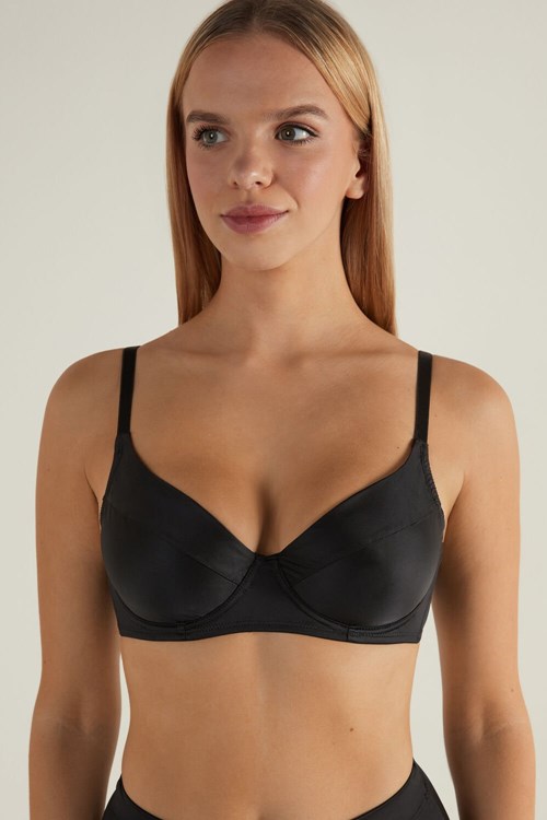 Tezenis Paris Ultralight Shaping Balconette Bra Czarne Czarne | 0462-GOAKC