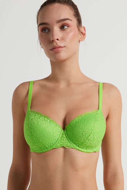 Tezenis Prague Full Cover Recycled Koronkowe Balconette Bra Zielone Zielone | 5871-OUZPS