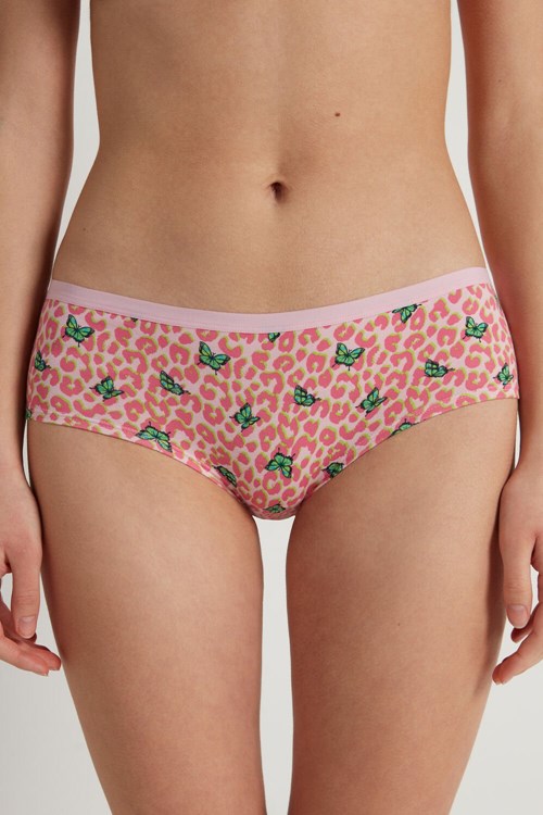 Tezenis Printed Bawełniane Boyshorts Animal Spotted Butterfly Print 297v | 0269-IJXCK