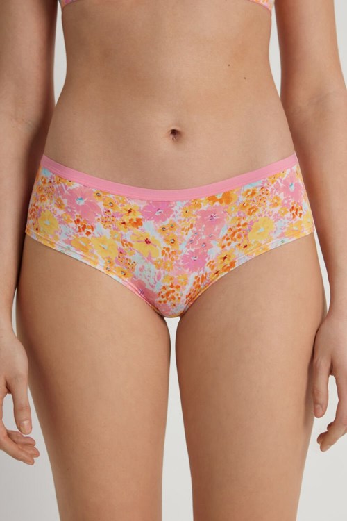 Tezenis Printed Bawełniane Boyshorts Floral Spring Flowers Print 302v | 0916-SCKHF