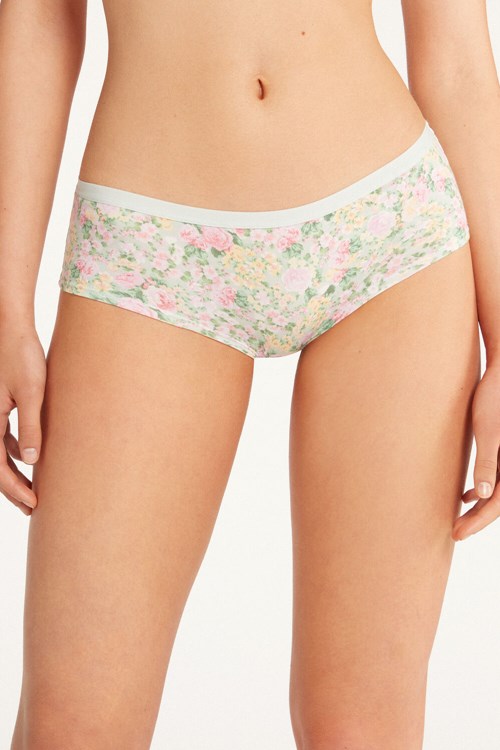 Tezenis Printed Bawełniane Boyshorts Floral Pastel Country Print 636v | 3572-IBTHY