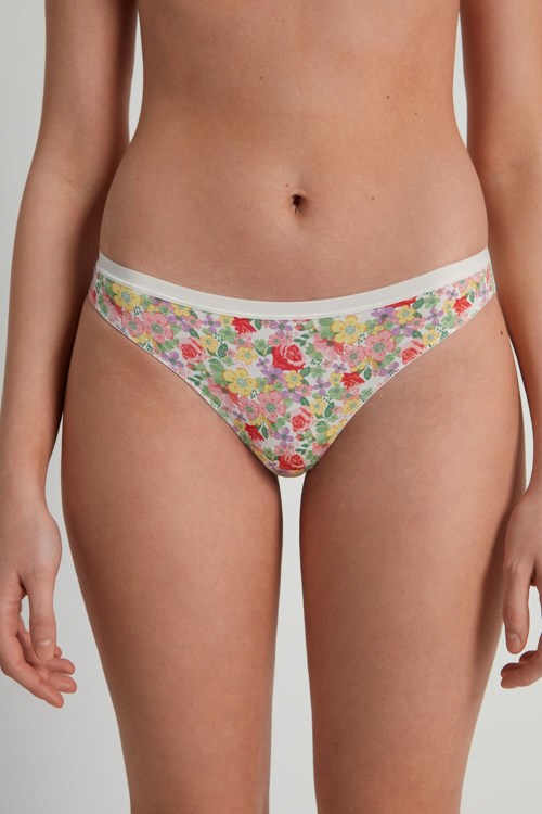 Tezenis Printed Bawełniane Brazilian Brief Floral Wildflower Print 294v | 8130-YGKTV