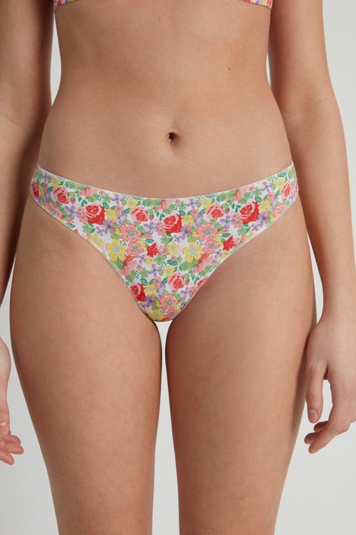 Tezenis Printed Microfiber Brazilian Panties Floral Wildflower Print 294v | 4158-JLIPH