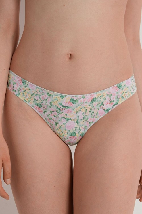 Tezenis Printed Microfiber Brazilian Panties Floral Pastel Country Print 636v | 8147-ENGRA