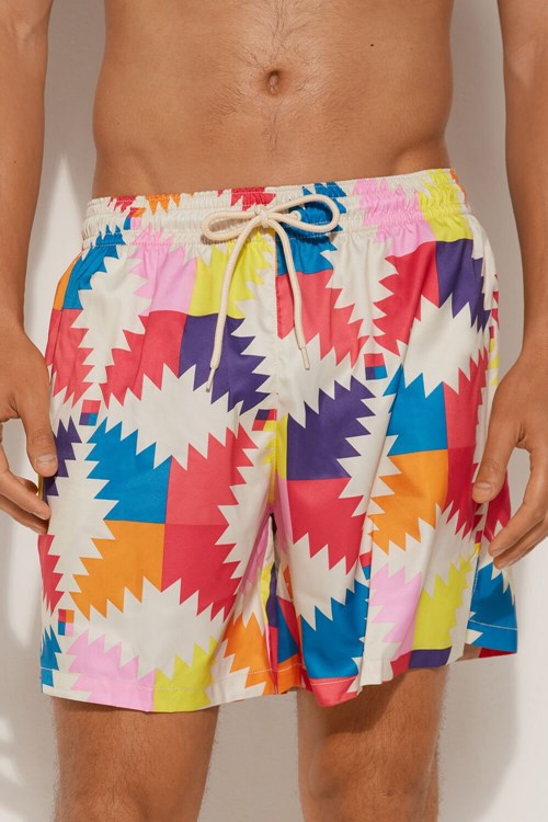 Tezenis Printed Swim Trunks Kolorowe | 5168-YWFTC