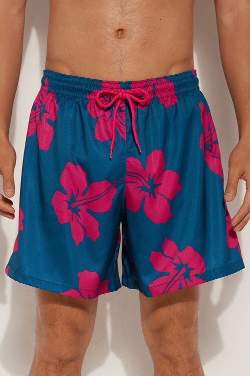 Tezenis Printed Swim Trunks Niebieskie Kwiaty | 8416-OEMRA