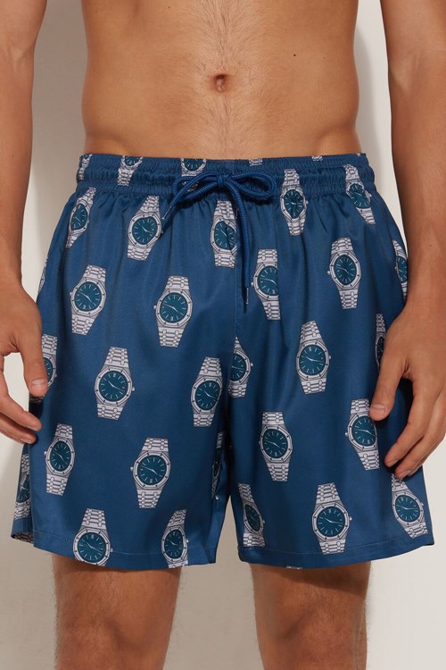 Tezenis Printed Swim Trunks Niebieskie Niebieskie | 1450-FKTVU