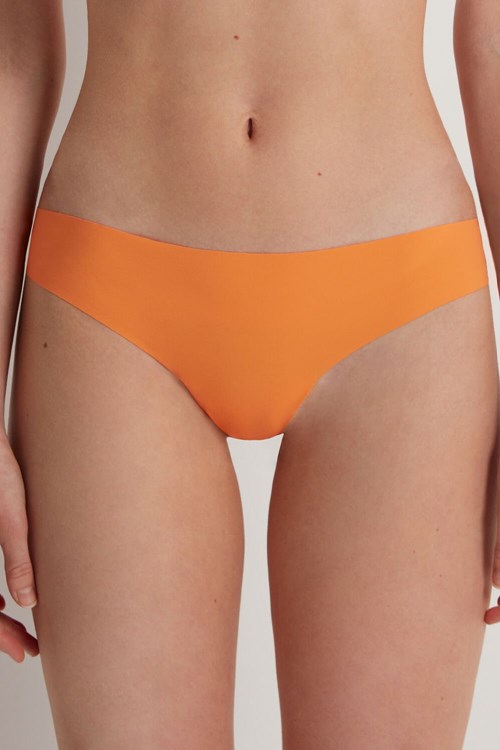 Tezenis Raw-Edge Microfiber Cheeky Pomarańczowe Pomarańczowe | 5038-VFICT