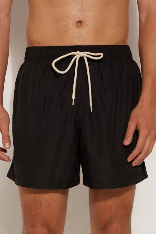 Tezenis Recycled Fabric Basic Krótkie Swim Trunks Czarne Czarne | 5048-CSMBN