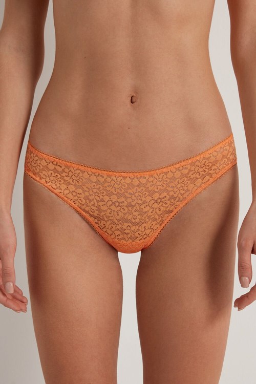 Tezenis Recycled Koronkowe Brazilian Panties Pomarańczowe Pomarańczowe | 4257-BPNGQ