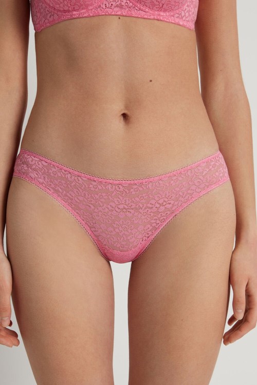 Tezenis Recycled Koronkowe Brazilian Panties Różowe Różowe | 6598-QXPIB