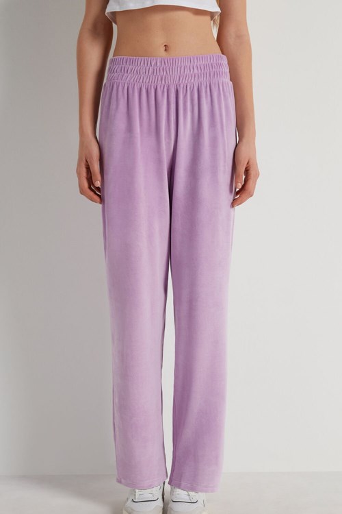 Tezenis Solid Color Chenille Pants Lawenda | 4507-RSOKH