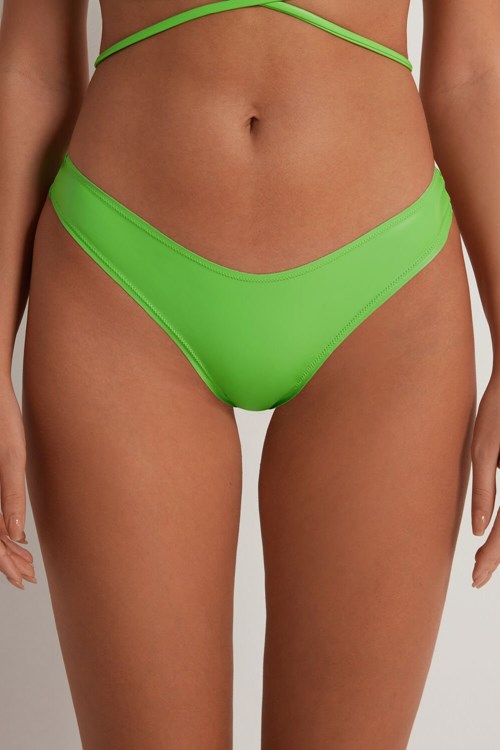 Tezenis Streetwear Latex High-Cut Brazilian Panties Zielone Zielone | 2374-SEMGI