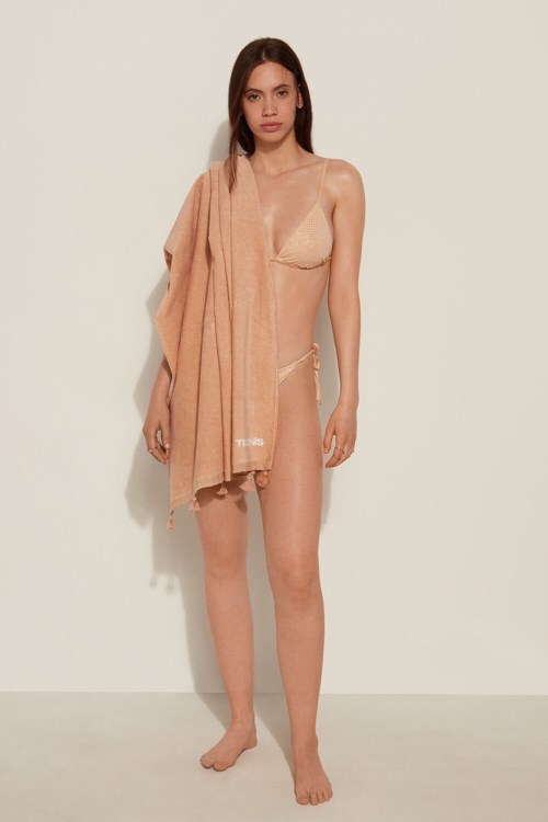 Tezenis Terry Cloth Beach Towel with Tassels Nude Nude 724v | 7032-XNDTE