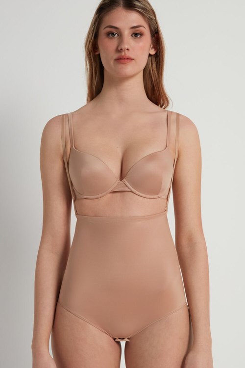 Tezenis Ultralight Shaping High Panties with Straps Nude Natural Blush 1905 | 5804-RXVZD