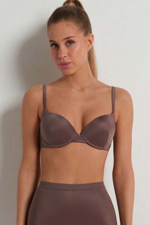 Tezenis Ultralight Shaping Push-Up Bra Brązowe | 6345-LYVBM