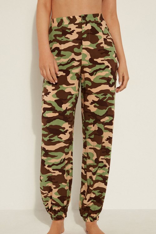 Tezenis Viscose Fabric Joggers Kolorowe Camo | 8962-AXEZM