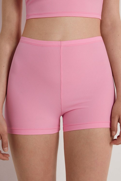 Tezenis Żebrowany Microfiber Boyshorts Różowe Różowe | 9381-QMUGA